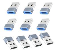 Liaoan Weiyu Lot de 10 adaptateurs USB A vers USB C, convertisseur de chargeur femelle de type C vers USB mâle, convient pour chargeur de téléphone 17, Watch Ultra SE 9 10, Phone 17 Pro Max 16 15 12