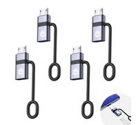Liaoan Weiyu Lot de 4 adaptateurs USB C vers micro USB, prend en charge la charge rapide de 18 W et le transfert de données, convient pour prise USB C vers micro prise, ne convient pas pour les