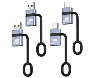 Liaoan Weiyu Lot de 4 adaptateurs USB C vers USB 3.0, adaptateur USB vers type C 3.0, Thunderbolt 4/3 vers USB 3.0, compatible avec i-Phone 16 Pro Max, MacBook Pro Air 2023, i-Pad, Mini, iMac Surface