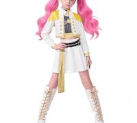 LIAOPUFUS Fille Nouveau Demon Pop Singer Hunters Costume Stage Outfit Set Halloween Cosplay Dress Up Pour Enfant 4-14 ans(5-blancheA,110)