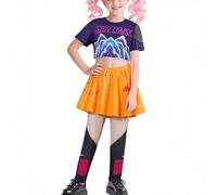 LIAOPUFUS Fille Nouveau Demon Pop Singer Hunters Costume Stage Outfit Set Halloween Cosplay Dress Up Pour Enfant 4-14 ans(2-violet,130)