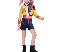 LIAOPUFUS Fille Nouveau Demon Pop Singer Hunters Costume Stage Outfit Set Halloween Cosplay Dress Up Pour Enfant 4-14 ans(1-orange,150)