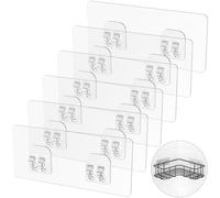 LIASDIVA 6 Pièces Adhésifs De Rechange pour Support Angle De Douche Crochets Adhésifs Puissants D'angle Étagère De Salle Bain Panier Porte Savon (Convient aux lignes suspendues)