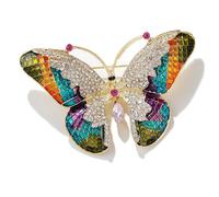 Liasun Broche papillon pour femme avec strass multicolores