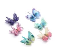 Liasun Lot de 6 barrettes à cheveux en organza 3D colorées en forme de papillon - Ailes de fée en mousseline de soie - Barrettes enveloppées de ruban - Accessoires pour cheveux (Multicolore 3)