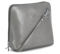 LiaTalia Petit sac à bandoulière élégant en cuir italien véritable pour femme - Fait main à Florence en Toscane - Abby, gris clair, Small