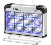 Liba Lampe Anti Moustique Intérieur, Zapper Électrique Anti 20W Piège à Insectes Électrique, Efficace Contre Moustiques, Anti-Insectes Intérieur Avec 2 Ampoules De Rechange et Plateau Lavable