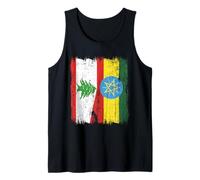 Liban Ethiopie Demi-drapeau Racines éthiopiennes libanaises Débardeur