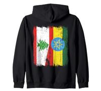 Liban Ethiopie Demi-drapeau Racines éthiopiennes libanaises Sweat à Capuche