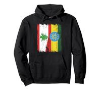 Liban Ethiopie Demi-drapeau Racines éthiopiennes libanaises Sweat à Capuche
