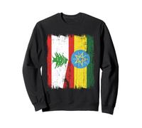 Liban Ethiopie Demi-drapeau Racines éthiopiennes libanaises Sweatshirt