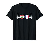 Liban France Drapeau Battement De Coeur Français Libanais T-Shirt