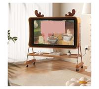 LIBANGRONG-888 Meuble TV Flottant Support de Montage TV Mobile, Chariot télévision en Bois for téléviseurs, Support avec Roues, Meuble sur Pied rétro unités de télévision(Moyen)