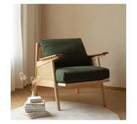 LIBANGRONG-888 Petit fauteuil moderne en bois massif pour balcon, chaise simple en rotin (vert)