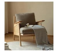 LIBANGRONG-888 Petit fauteuil moderne en bois massif pour balcon, fauteuil simple en rotin (gris)