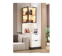 LIBANGRONG-888 Table Console Canapé Table d'appoint Ardoise canapé Buffet Armoire latérale Armoire coulissante Fente bibliothèque Coin Rangement lumière Luxe Buffet(40x80x170cm,Right)