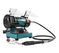 LIBAOTML Mini moulin d'établi à vitesse variable pour polir, polir et fabriquer des bijoux, petit polissoir d'établi et équipement lapidaire professionnel pour roches, métaux et pierres précieuses