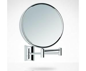 Libaro Imola - Miroir de Maquillage Grossissant x3 / x10 avec Fixation Murale, Miroir Mural Maquilleur Rond pour Salle de Bain - Extensible, Pivotant - Diamètre Glace 19 cm - chromé