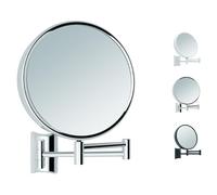 Libaro Imola - Miroir de Maquillage Grossissant x3 / x7 avec Fixation Murale, Miroir Mural Maquilleur Rond pour Salle de Bain - Extensible, Pivotant - Diamètre Glace 19 cm - chromé