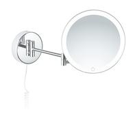 Libaro Ravenna Miroir de Maquillage Grossissant x7 Lumineux à LED avec Fixation Murale et Variateur d'Intensité Tactile - Miroir Maquilleur Rond avec Lumière pour Salle de Bain - Extensible, Pivotant
