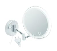 Libaro Sienne Miroir de Maquillage Grossissant x7 Lumineux à LED avec Fixation Murale et Variateur d'Intensité Tactile - Miroir Maquilleur Rond avec Lumière pour Salle de Bain - Extensible, Pivotant