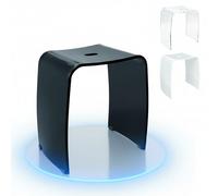 Libaro Tabouret de Douche Mérano en Acrylique Noir - Siège de Bain antidérapant au Design Moderne - Capacité maximale 180 kg - Chaise de Douche, Banc de Salle de Bain, siège de Bain
