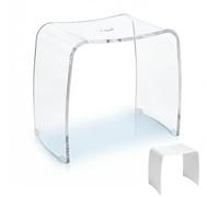 Libaro Tabouret de Salle de Bain Meran XL - Tabouret en Acrylique Transparent avec Assise Extra-Large - Tabouret de Douche Moderne avec poignée et Pieds en Caoutchouc antidérapants