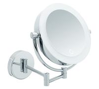 Libaro Tokyo XL Miroir de Maquillage Grand à Piles et avec Câble USB Grossissant x5 x10 Lumineux à LED avec Fixation Murale et Variateur d'Intensité Tactile, Miroir Maquilleur Rond pour Salle de Bain