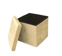 Libbi Lou Repose-pieds pliable en velours crème, 38 x 38 x 38 cm, pour la maison, le bureau ou la chambre à coucher, peut contenir jusqu'à 20 kg (crème)