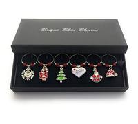 Libby's Market Place Breloques de Noël pour verre à vin avec strass et boîte cadeau