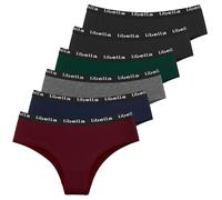 Libella Culotte Femme Lot de 6 Coton Taille Basse Slip Confort Respirant Sport sous-vêtements Élasticité Hipster Multipack,Classique L