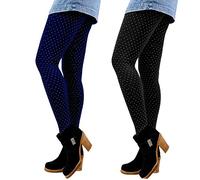 Libella GoVIA Lot de 2 Legging Pantalon Collant Thermique Femme avec intérieur en Polaire en 7 Couleurs Extra Chaud Taille Unique 4146 Noir+Bleu
