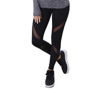 Libella Legging pour Femme Pantalon de Course à Pied avec empiècements en Mesh Fitness Yoga Pantalon de Sport 4107 Noir L/XL