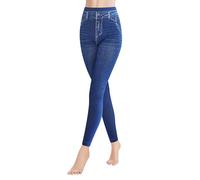 Libella Leggings Femme Aspect Jeans Leggings Taille Haute avec Ceinture Mode Shaping Leggins Extensible Treggings Gainant Pantalon Streetwear 4162K L/XL