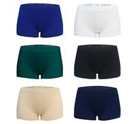 Libella Lot de 6 Culotte Shorty Femme Boxers Hipsters sans Couture en Tissu Microfibre Doux 3908 UN2 S/M