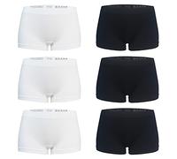 Libella - Lot de 6 - Femme Boxer - Basics Shorties Uni - Sport Seamless Culottes - 3908 Noir Blanc S/M