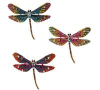 Libellule 3Pcs en Alliage, Décoration Textile pour Femmes Ambiance Noël | Design Brillant, Épingle Robuste, Usage Anniversaire, Lot de Trois Pièces, Style Attrayant