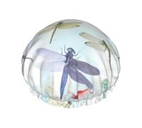 Libellule Aquarelle Bonnet De Douche Pour Femme Lavable Bonnet De Douche Douce Charlotte Cheveux Pour Hôtel Spa Quotidien