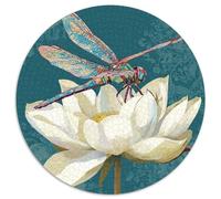 Libellule colorée |Immense Lotus Blanc| Puzzles Amusants en Famille 1000pcs (67.5x67.5cm) Adultes