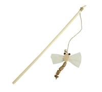 Libellule des jouets de chat dragons, bâton de teaser de chat intéressant, bâton en bois robuste et corde de chanvre, robuste et résistant à la morsure, jouet pour chats, teaser pour chats.,1pcs