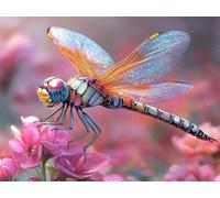 Libellule Diamond Painting Adulte Grand Format, Diamond Painting Fleur Peinture Diamant 5D Crystal Art Activite Manuelle Art Set Broderie Point de Croix pour Decoration Maison 50 x 40 cm -lsy25010FK