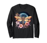 Libellule Lune Art avec Harmonie Florale Manche Longue