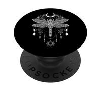 Libellule Lune Esthétique Alternative Gothique PopSockets PopGrip Adhésif