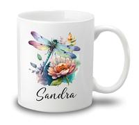 Libellule Mug Céramique Tasse À Café Durable Tasse À Thé Cadeau Mignon Pour Collègue Bureau Noël 330ml