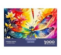 Libellule Puzzle 1000 Pièces Animaux - Art Moderne Puzzle, Défi Détente, Poster Inclus, Cadeau pour Passionnés, 70x50cm/1000pcs