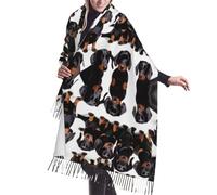 Libellule verte pour rester chic et au chaud : écharpe tricotée à pompons pour toute garde-robe de fashionista, teckel, taille unique