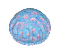Libellules Aux Fleurs Enchanteresses Bonnet De Douche Femme Confortable Bonnet De Bain Imperméable Charlotte Cheveux Pour Voyage Quotidien Salon