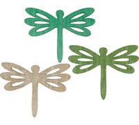 Libellules en bois Deko Streudeko Vert été 48 pièces Décoration de table