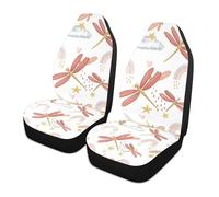 Libellules Et Ailes Rouges Housses pour Siège Lot De 2 Lavable Housse De Sieges Voitures Antidérapant Housse De Protection Sièges Voitures pour Passager Camionnette Conducteur