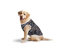 Libellules Gris T-shirt décontracté sans manches pour animal de compagnie, gilet pour chien, imprimé en coton doux pour animaux de compagnie, T-shirt respirant pour grand chien (3XL-5XL)